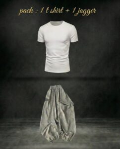 pack : t shirt slim fit+ 1 jogger over size